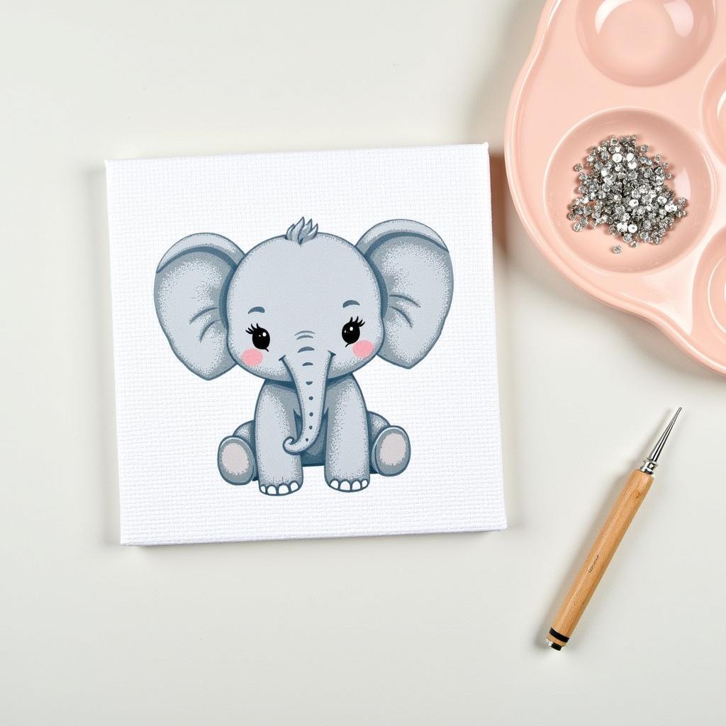 Baby Elephant Diamond Art Kit