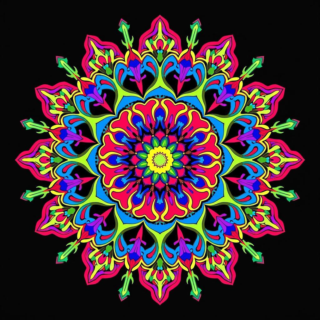 Contemporary Digital Mandala Representing Baraka