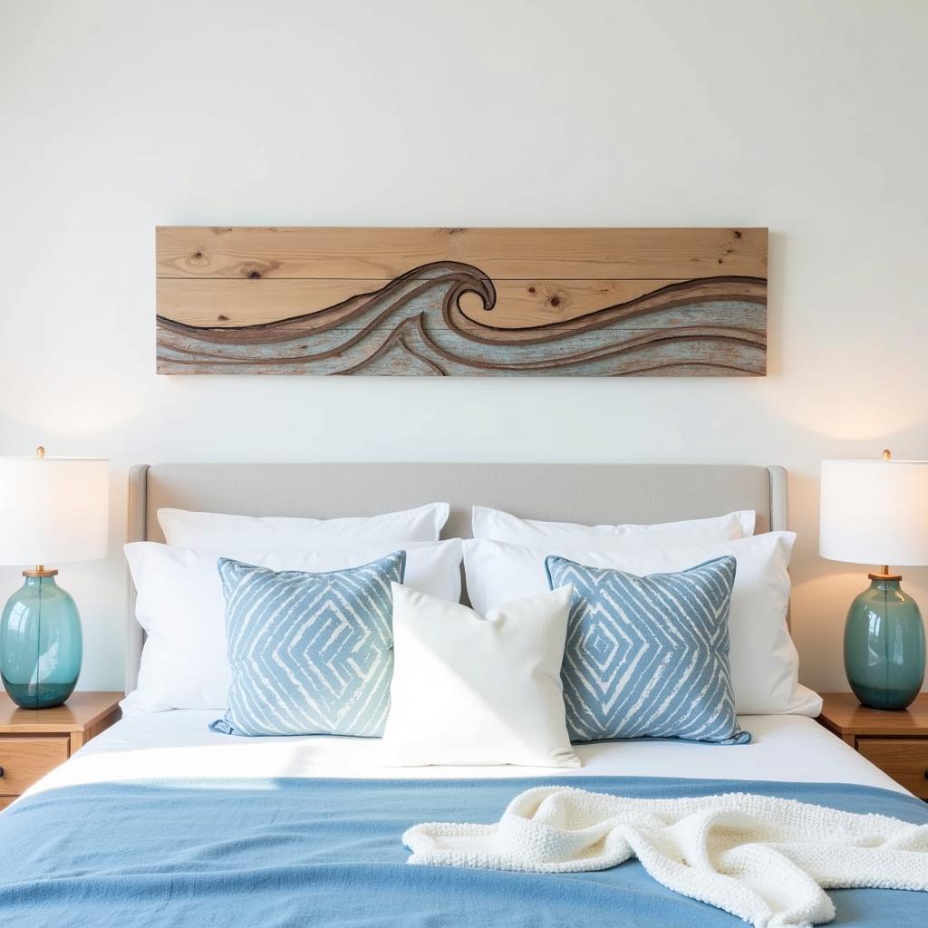 Beach Wood Wall Art in a Bedroom