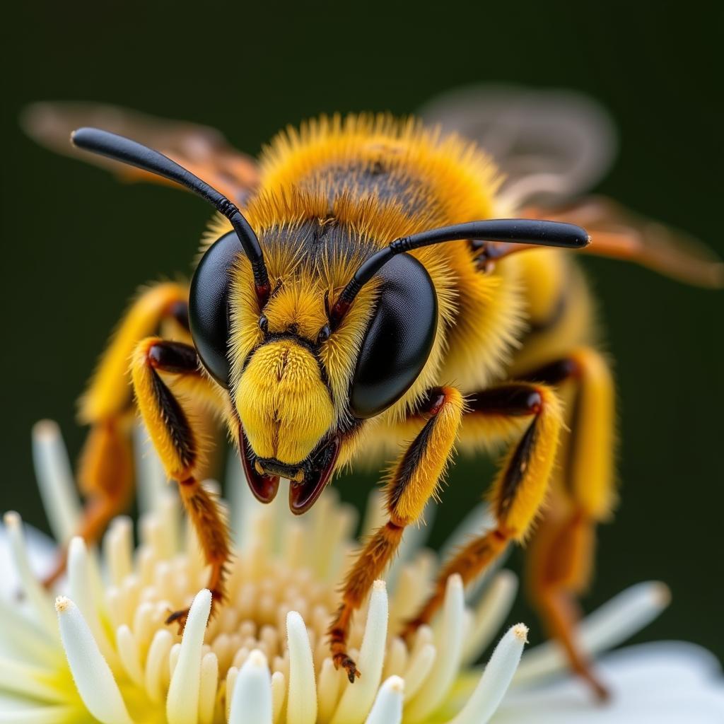 Macro Photography of a Bee