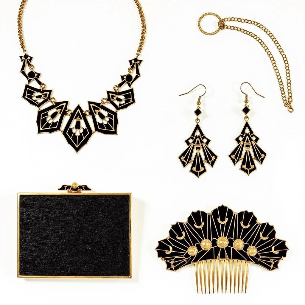 Black and Gold Art Deco Fashion Accessories