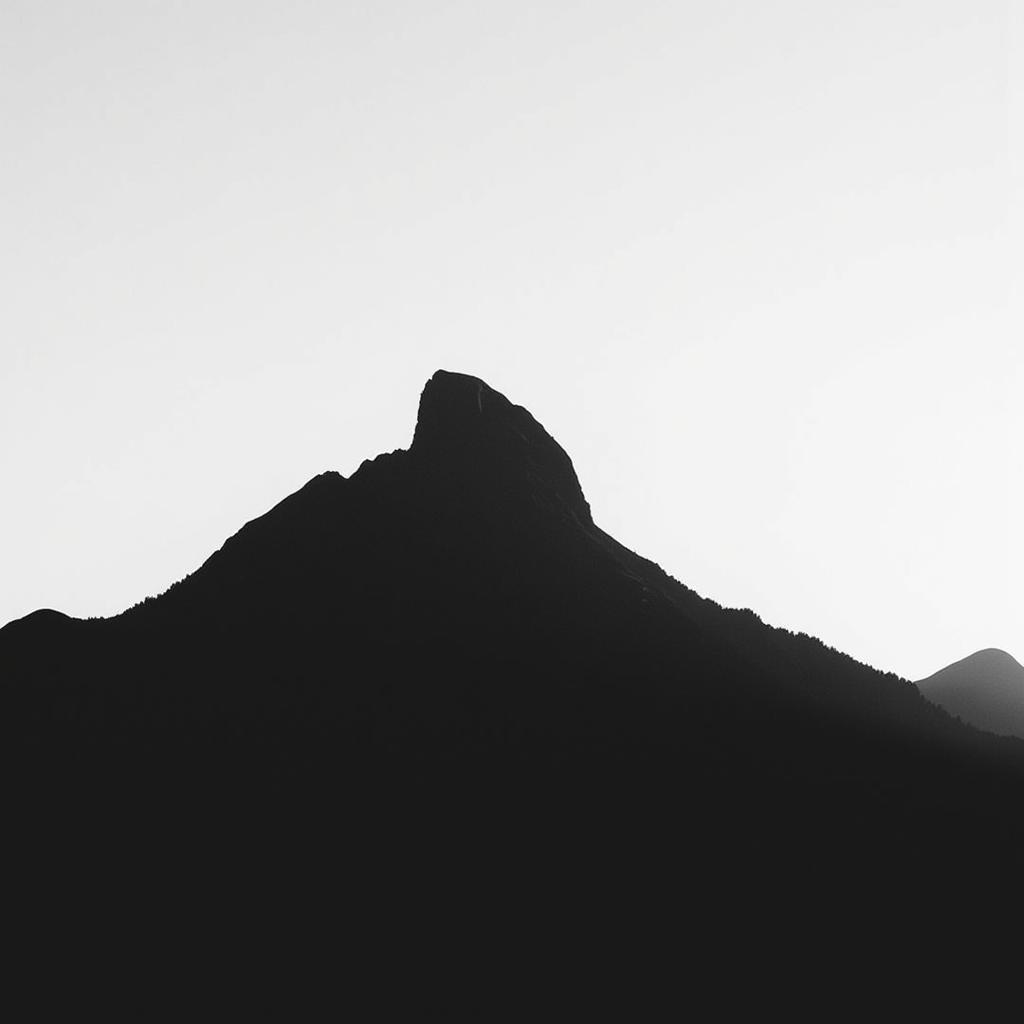 Minimalist Black and White Mountain Photography