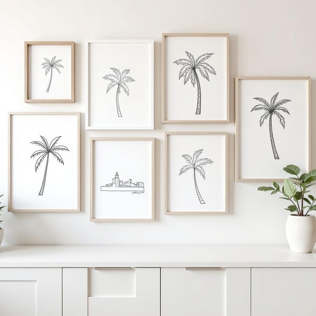 Black and White Palm Tree Gallery Wall