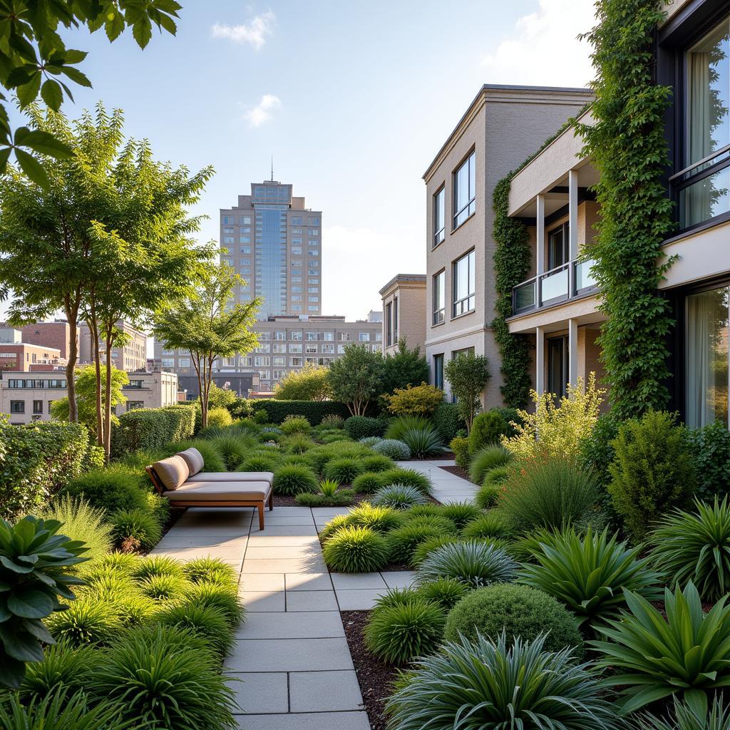 Boutique Hotel with a Green Roof and Urban Garden