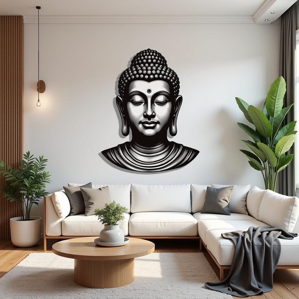 Buddha Wall Art Stickers in Living Room Decor