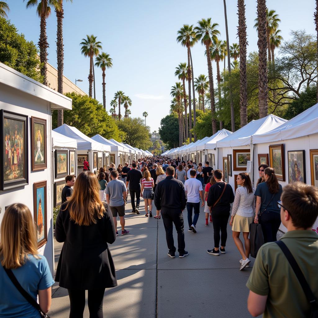 Visitors Enjoying Art at Burbank Art Fair