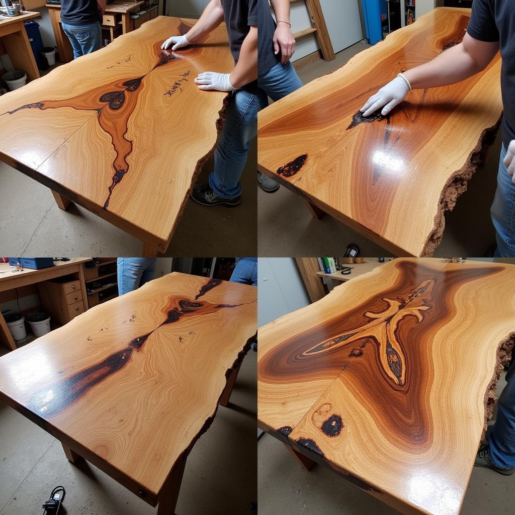 Burl Wood Table Creation Process