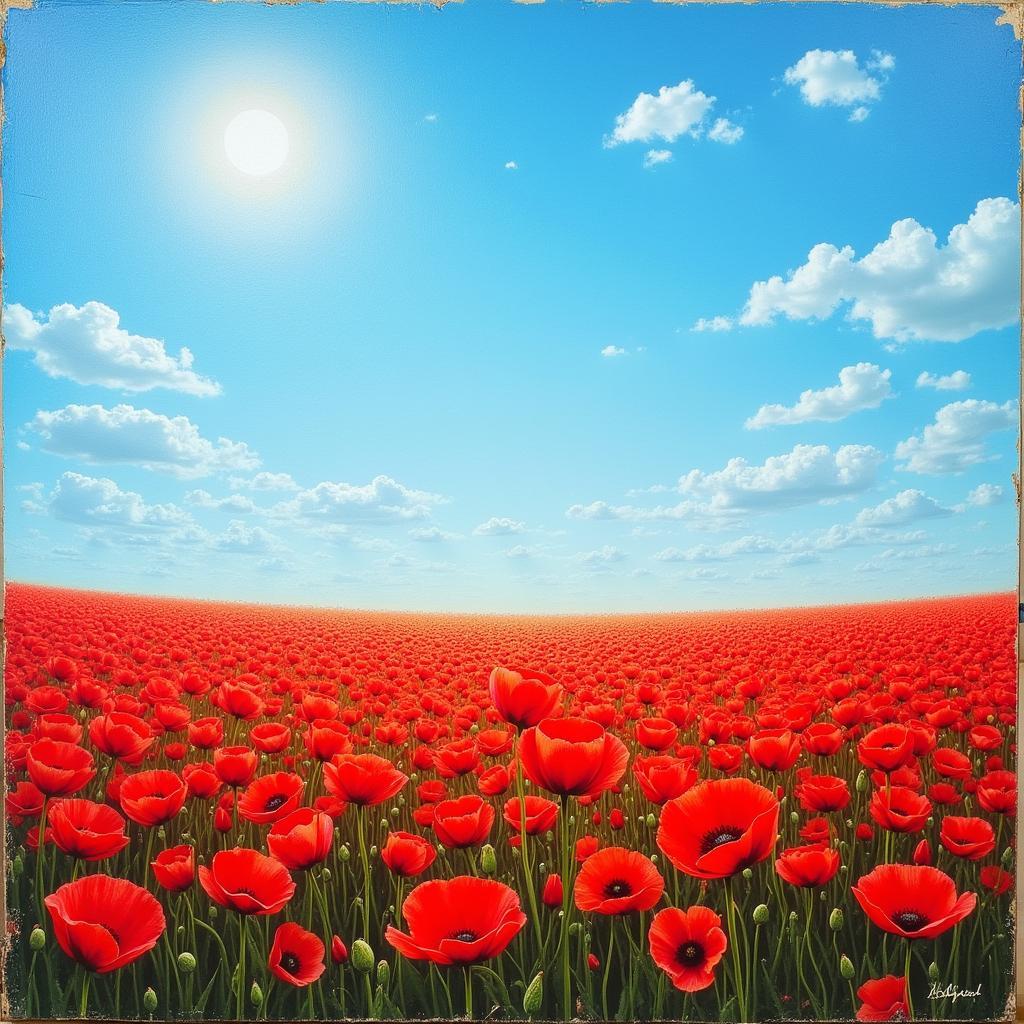 Red Poppy Field Canvas Art