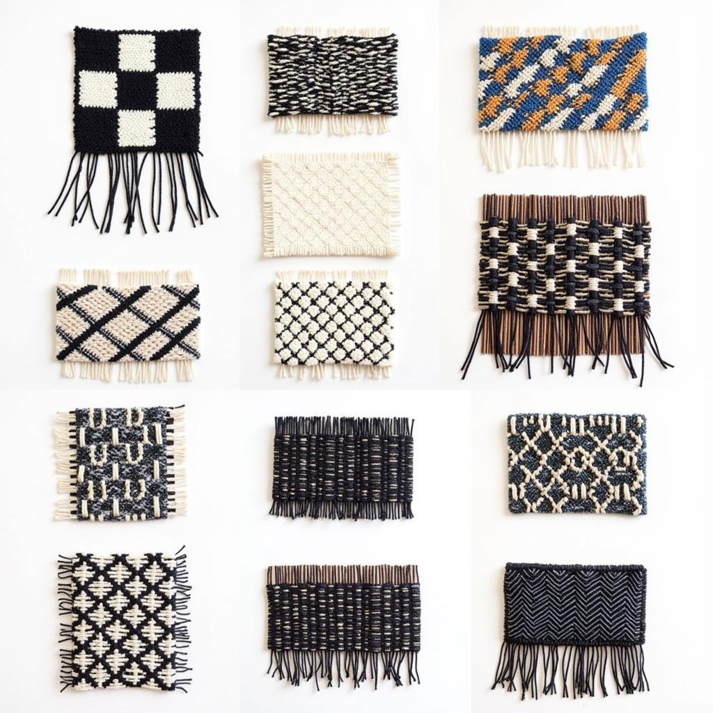 Examples of cassette tape weaving with different patterns and designs