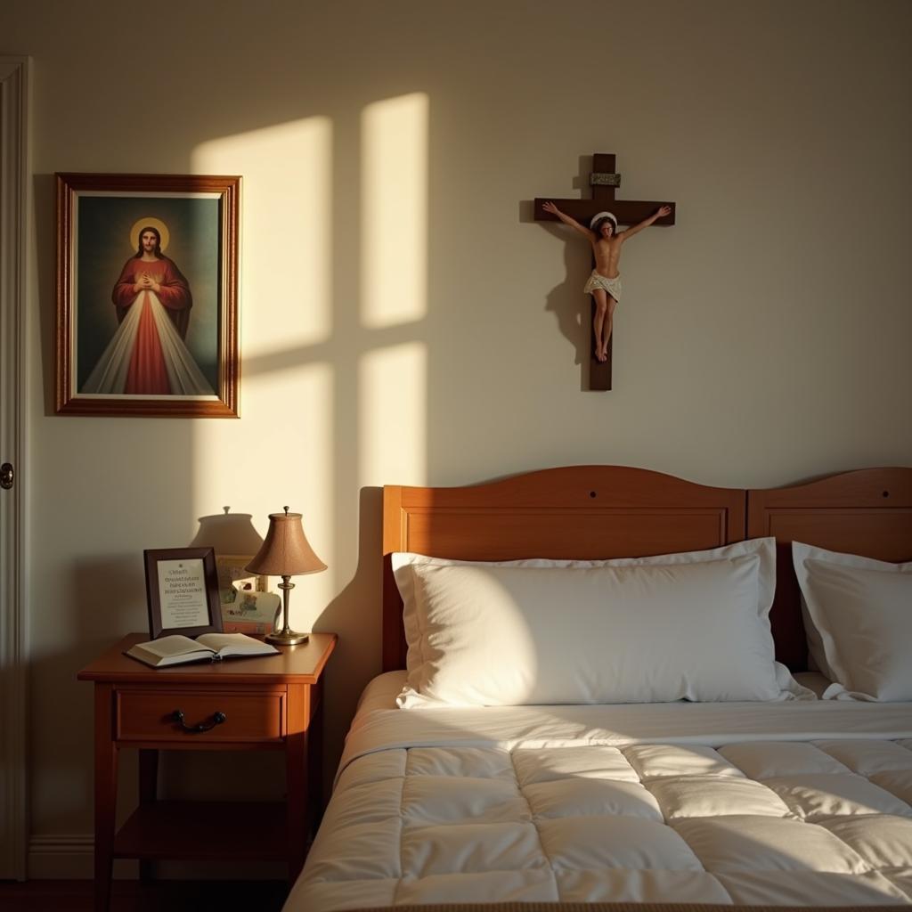 Catholic Art in a Home Bedroom