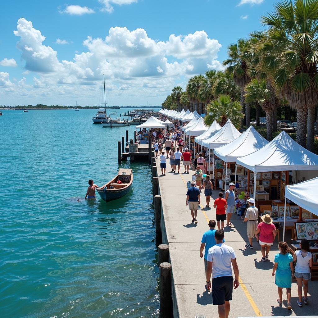 Cedar Key Art Festival Waterfront Scene