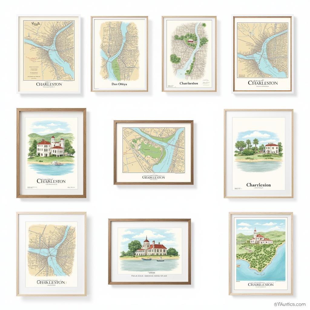 Different Styles of Charleston SC Map Art