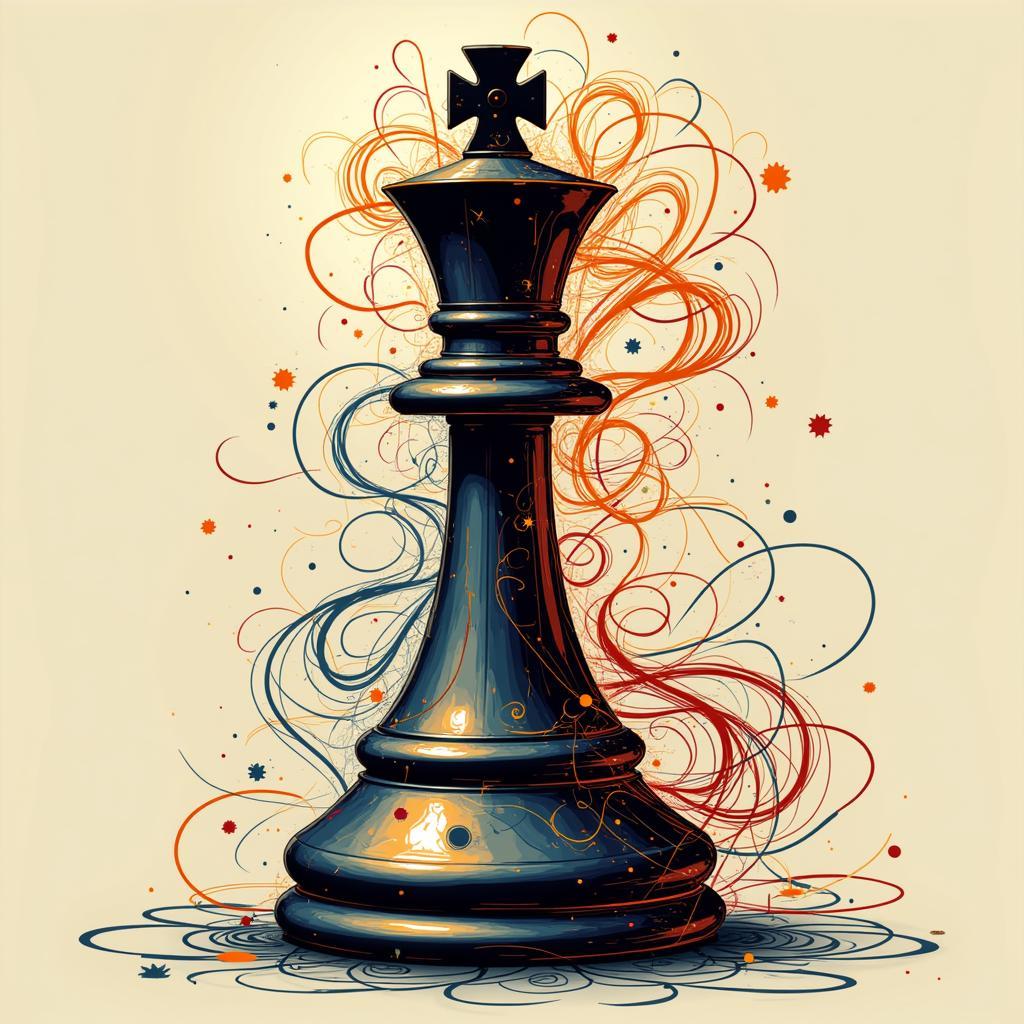 A symbolic representation of the chess queen, highlighting her power and strategic dominance.