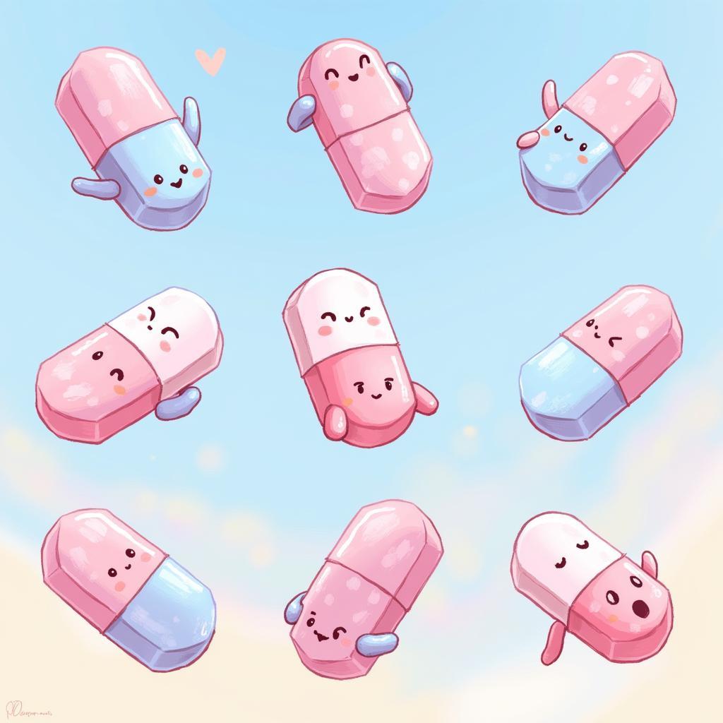 Digital Illustration of Chill Pill Art in Pastel Colors