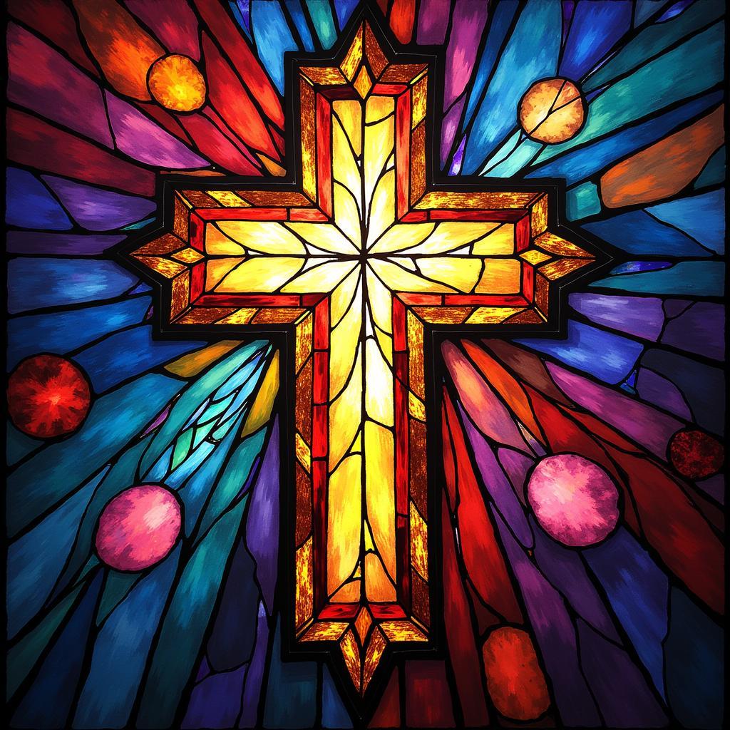 Stained Glass Inspired Abstract Christian Art Prints