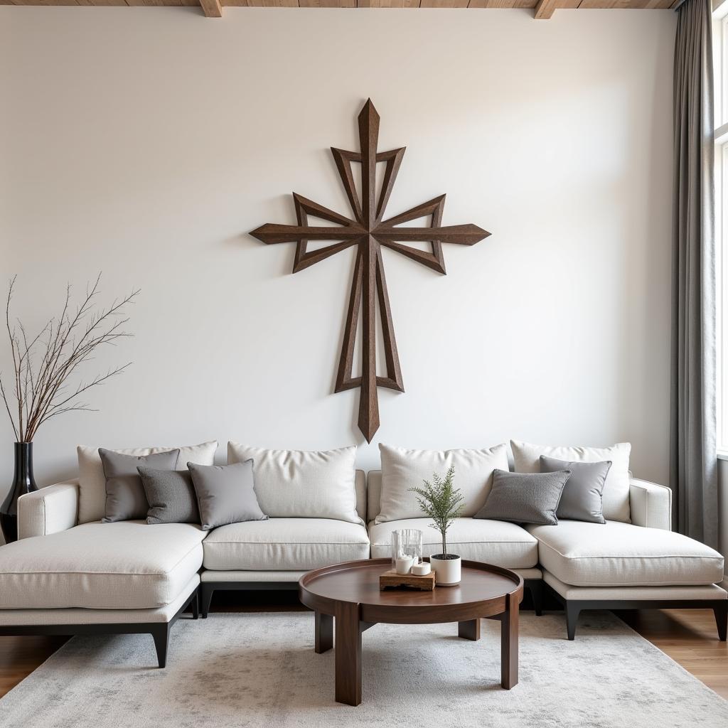 Christian Wall Art in a Modern Living Room Setting