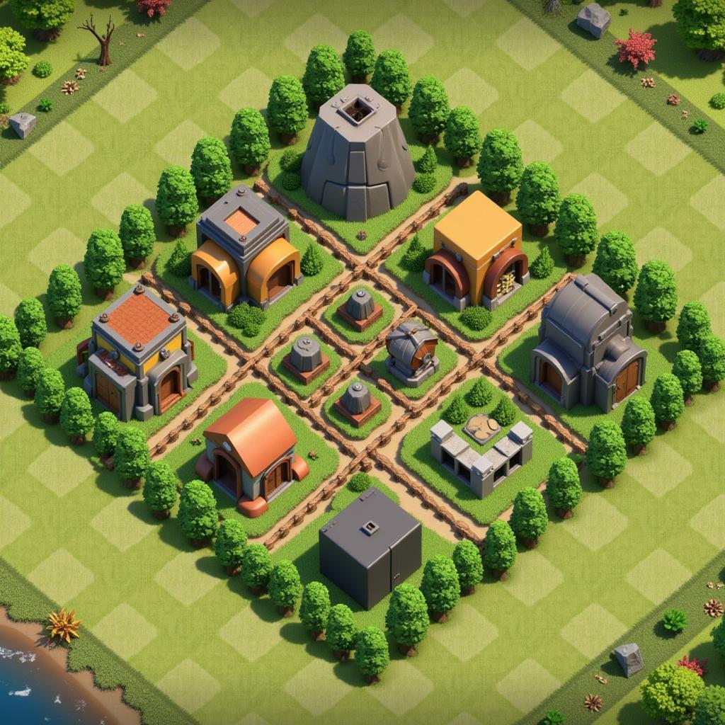 Clash of Clans Landscape Art Base Design