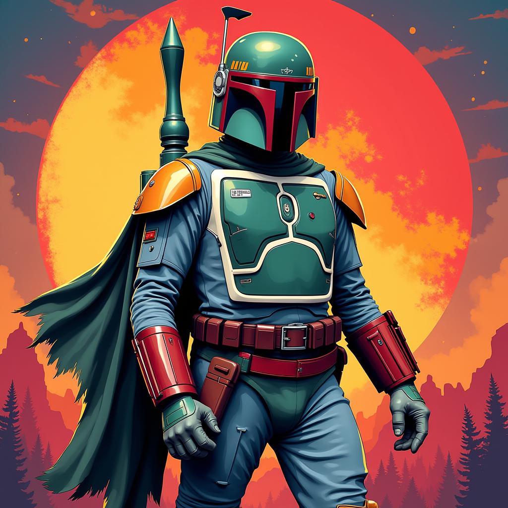 Classic Boba Fett Poster Star Wars Wall Art