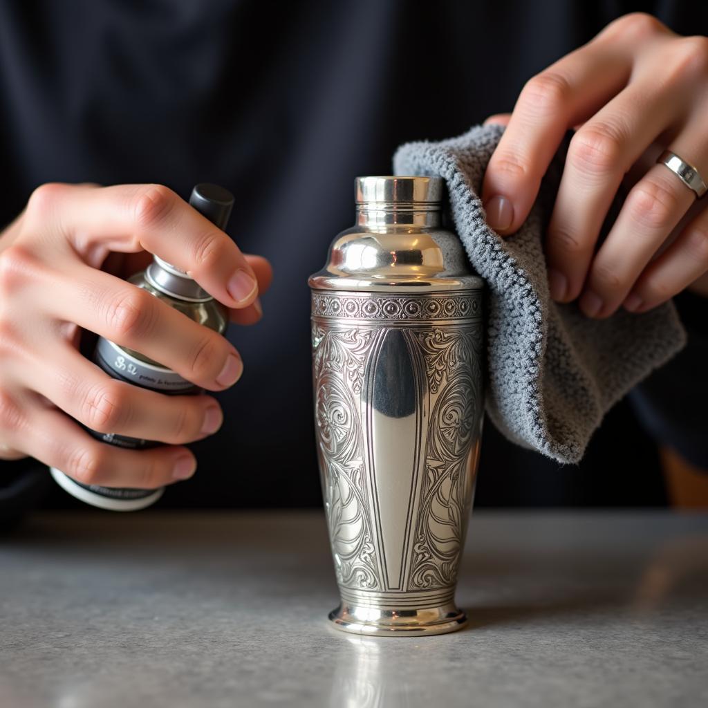 Cleaning a Vintage Art Deco Cocktail Shaker