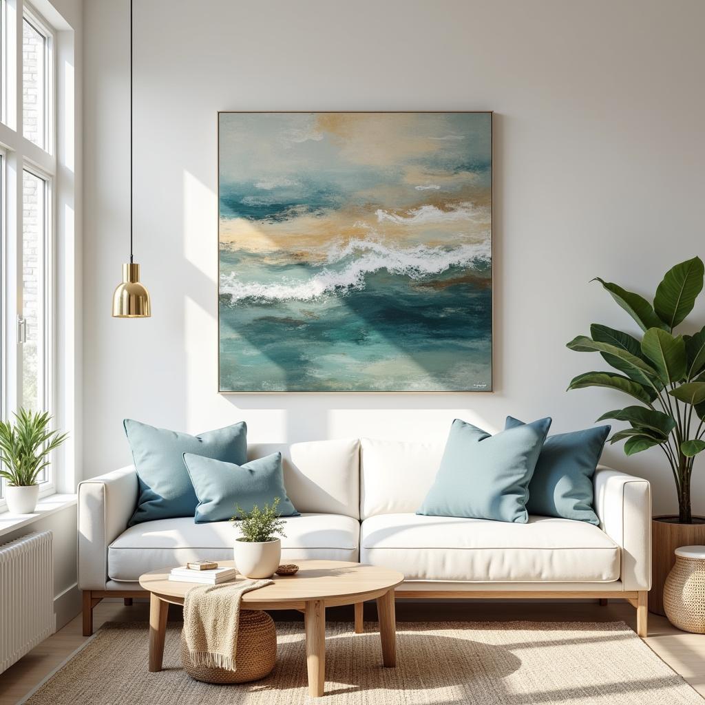 Coastal Modern Wall Art in a Living Room