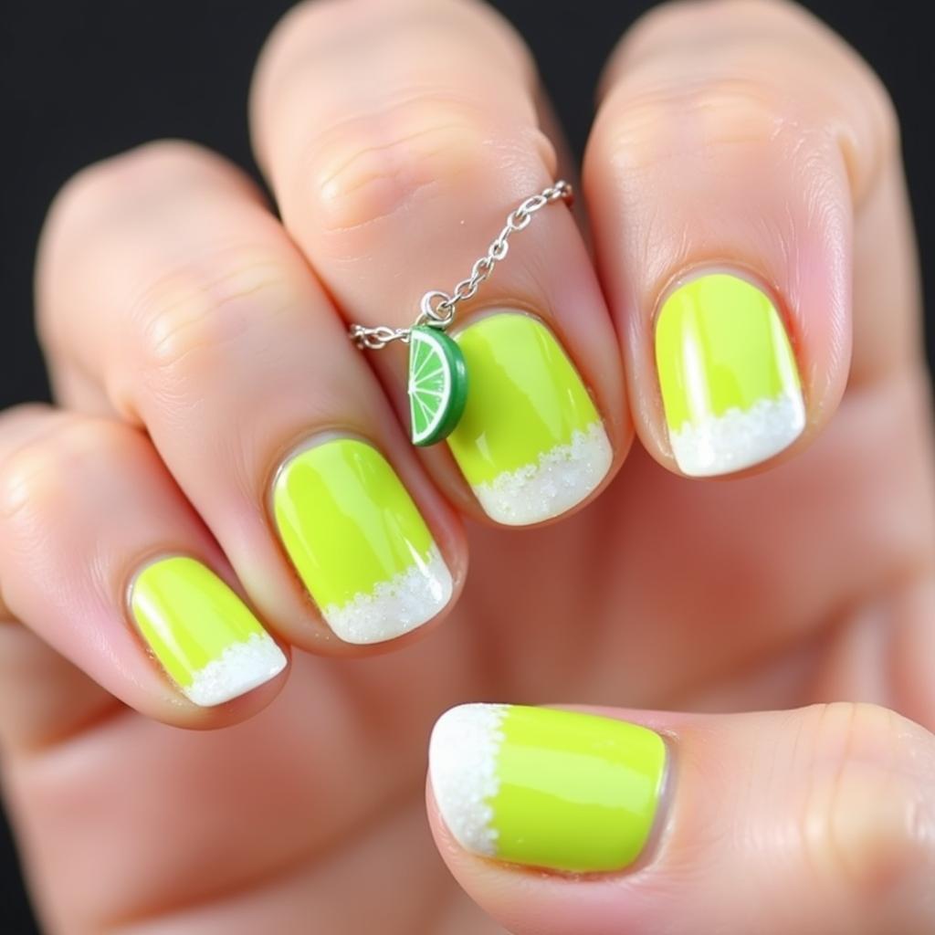 Margarita Cocktail Nail Art Design