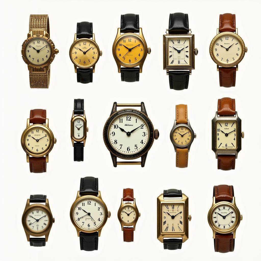 Collection of Art Deco Watches in Various Styles