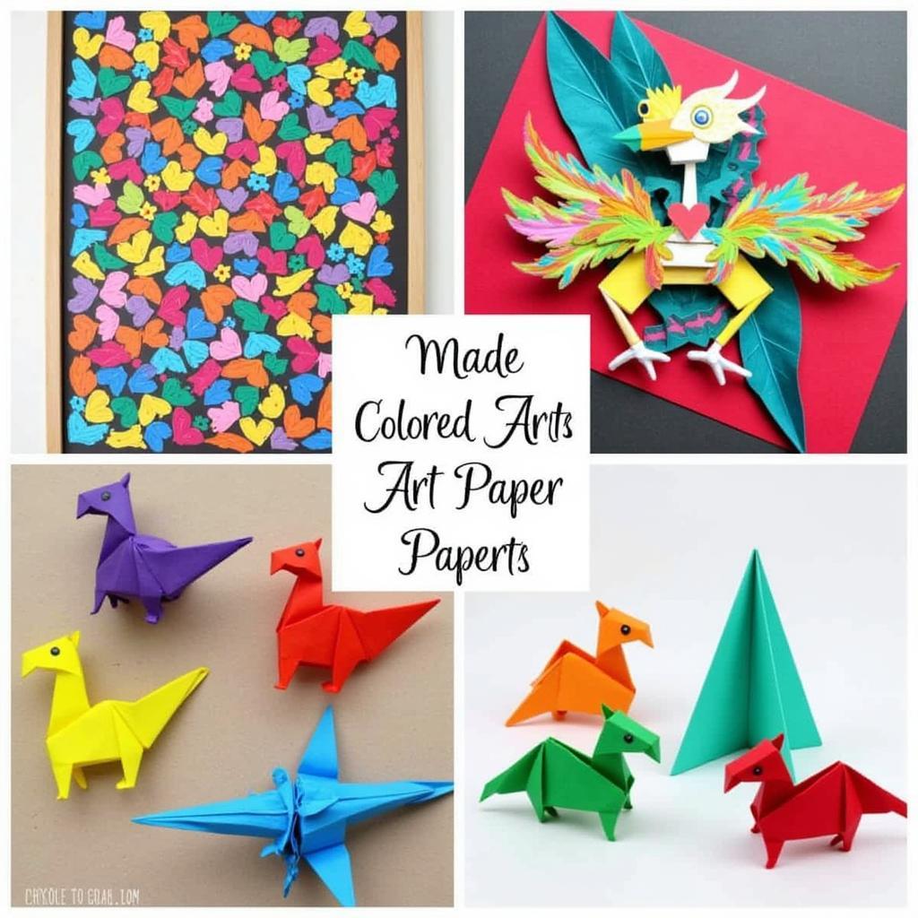 Examples of art projects using colored art paper