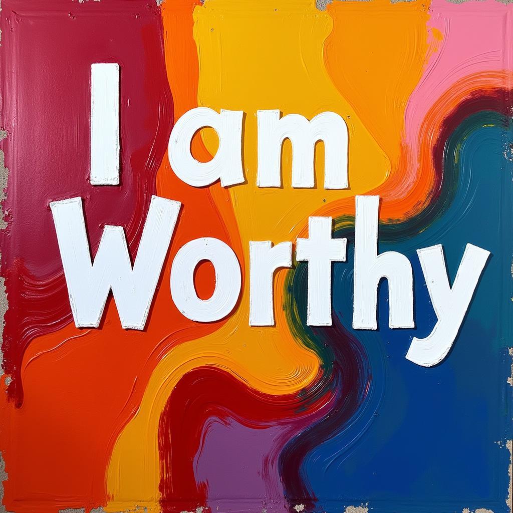 Colorful Abstract Affirmation Art on Canvas