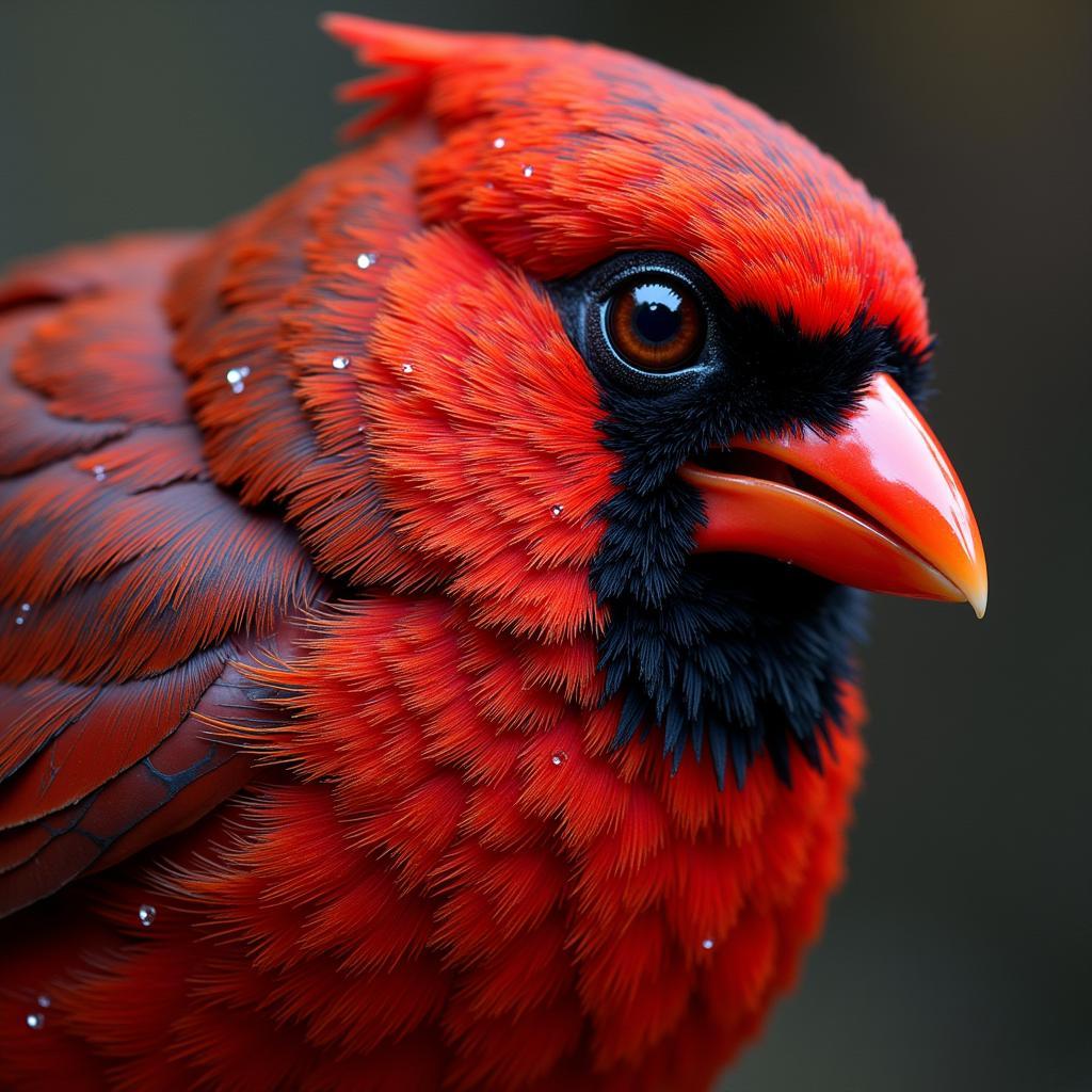 Completed Cardinal Diamond Painting Closeup