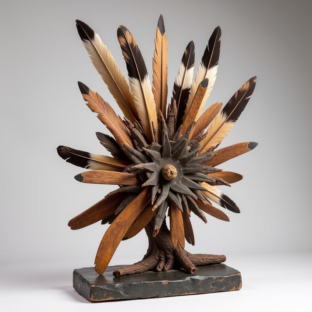 Contemporary Abstract Native American Mixed Media Sculpture