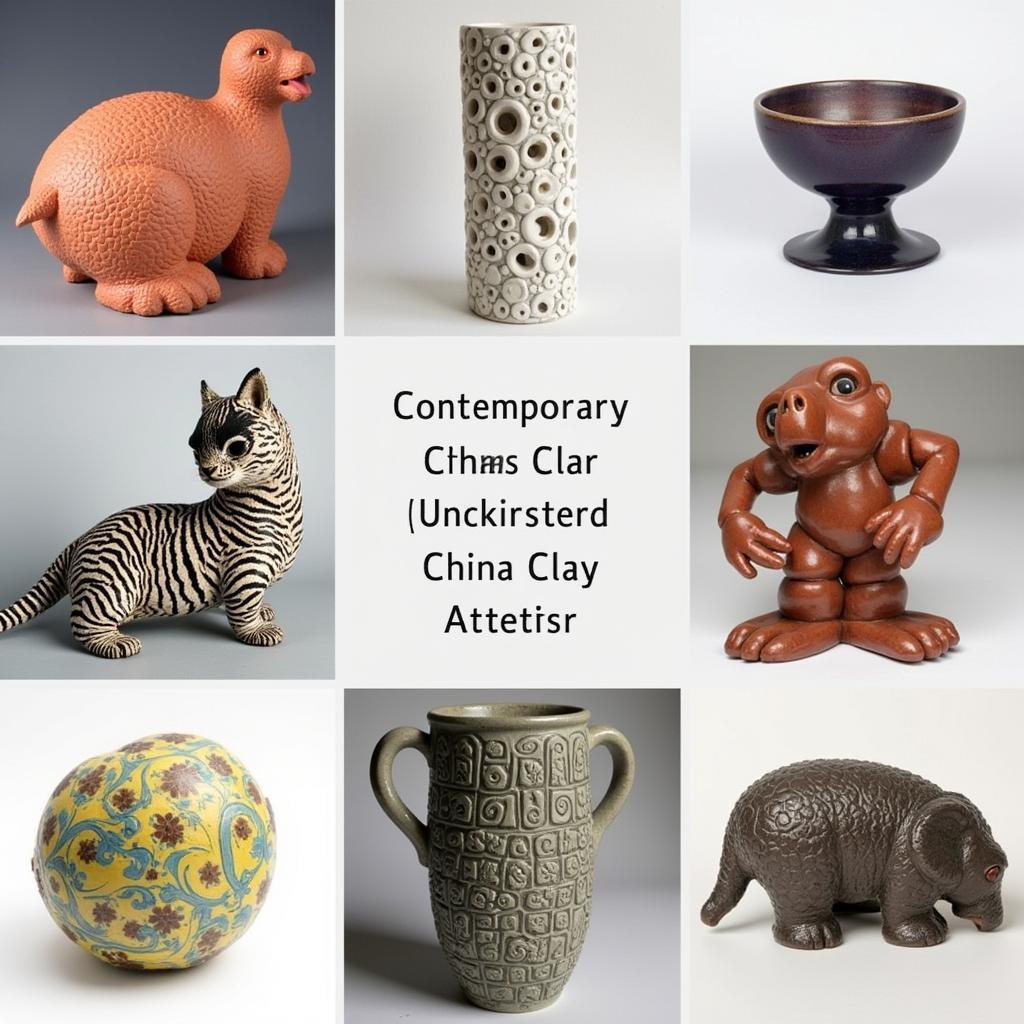 Contemporary artworks made from china clay, showcasing innovative techniques and artistic expression.