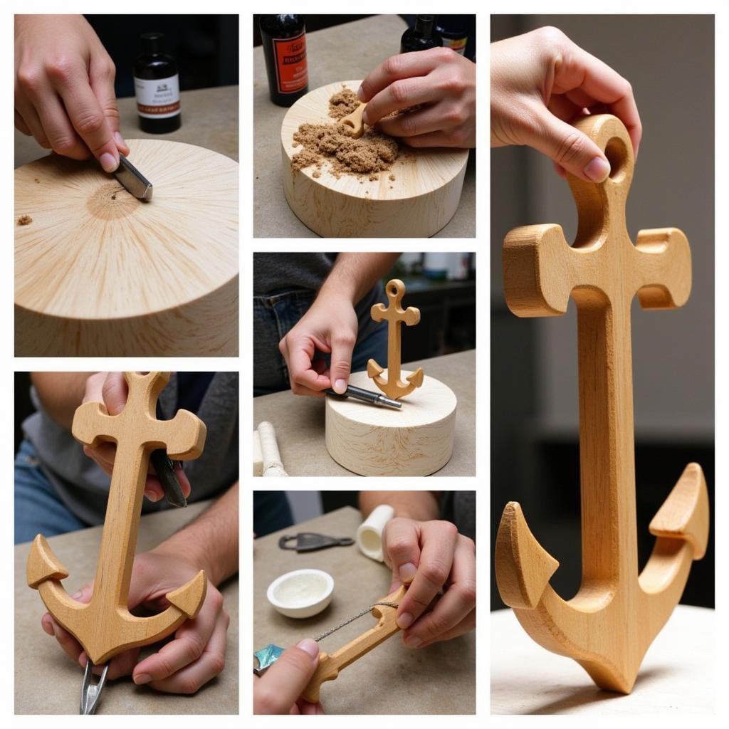 Creating an Anchor Sculpture: The Wood Carving Process