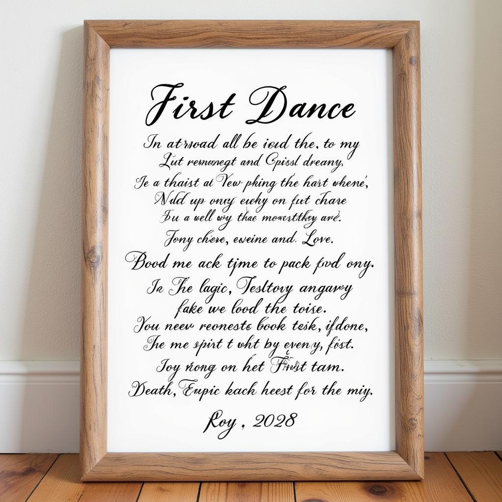 Custom Framed Lyrics Art: A Thoughtful Anniversary Gift