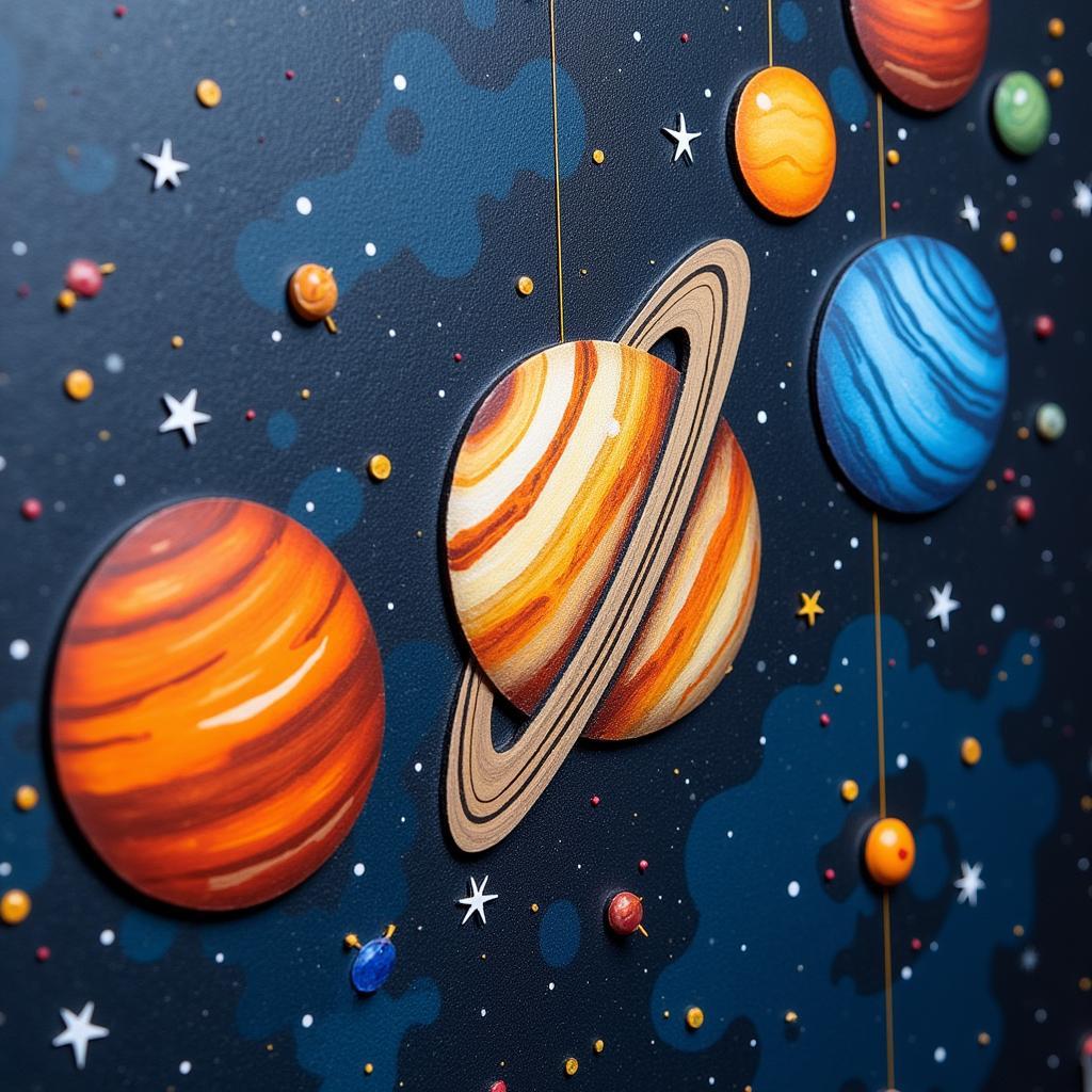 Custom Space Themed Wall Art with Planets