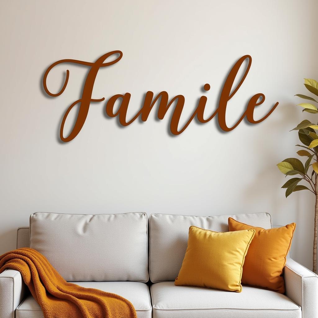 Custom Word Wall Art in a Living Room