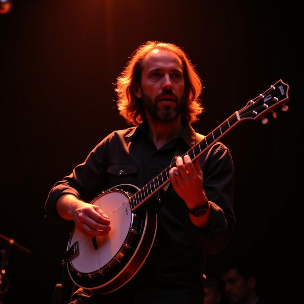 Daniel Higgs performing live with his banjo