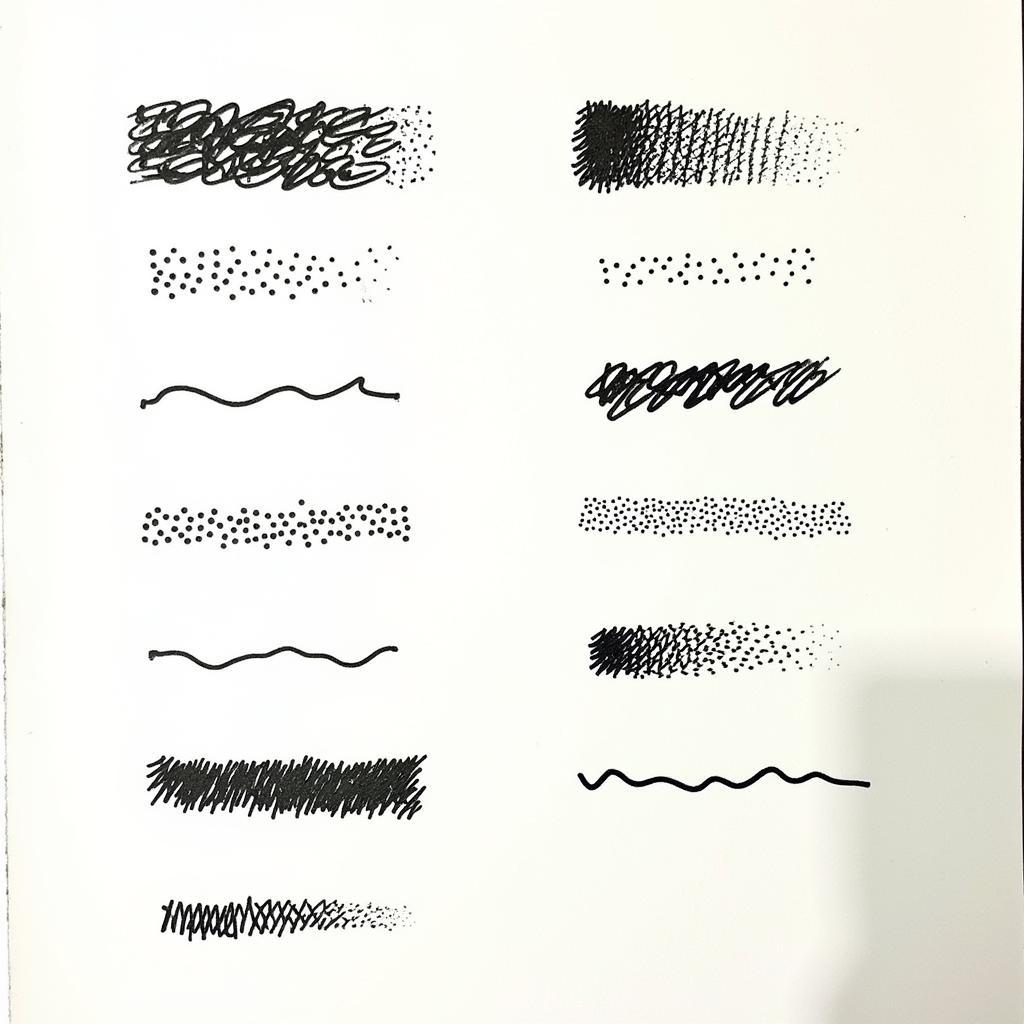 Different art pen strokes and techniques