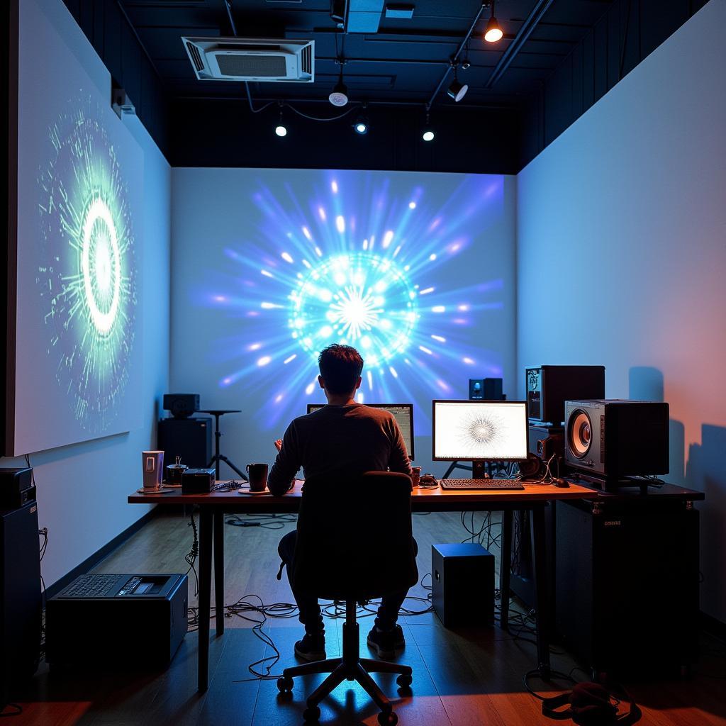 Digital Artist Creating Immersive Installation