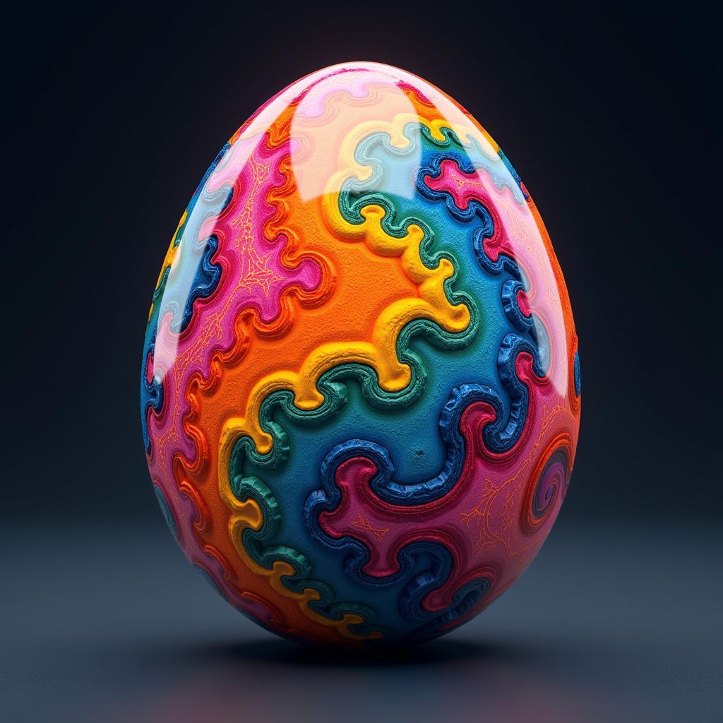 Digital Eggs Art with Fractal Patterns