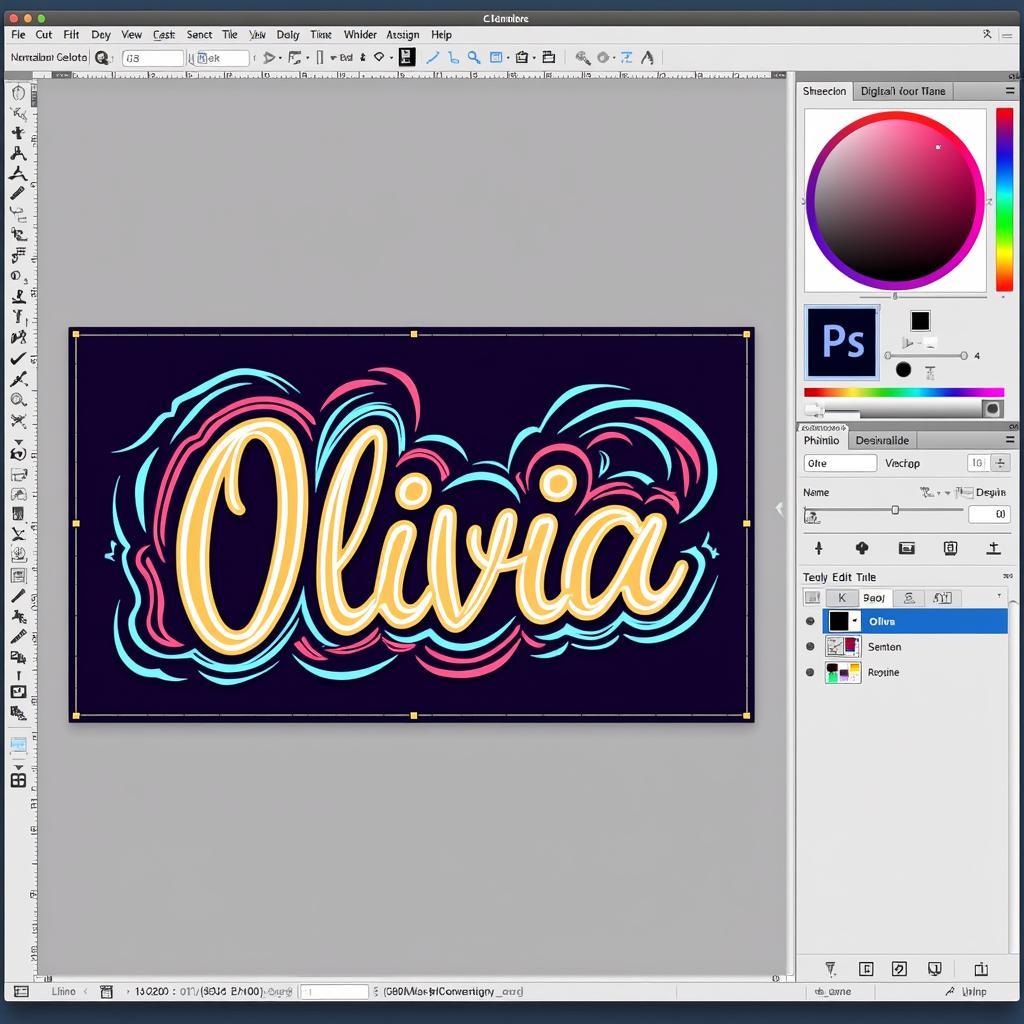 Digital Personalized Name Art Software Interface