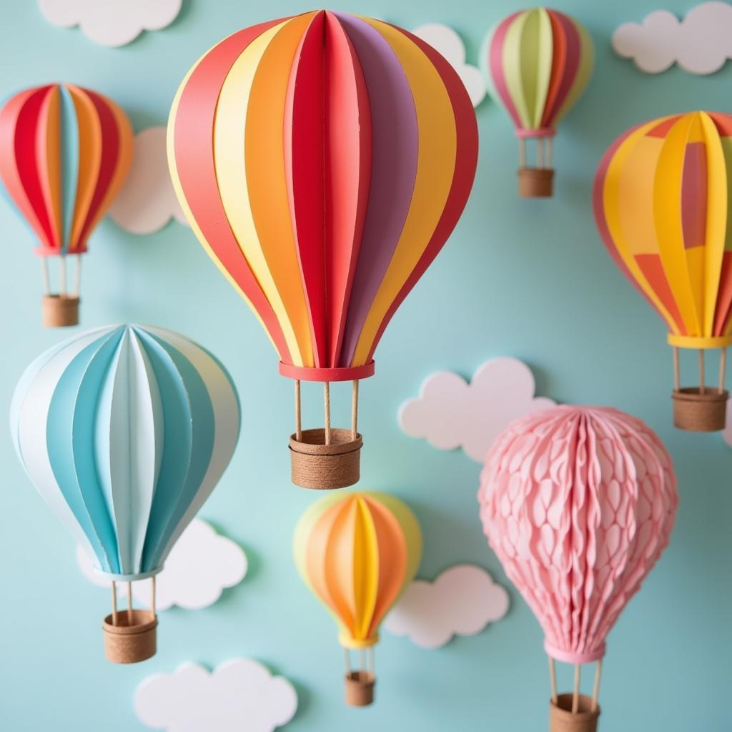 DIY 3D Paper Air Balloon Wall Art