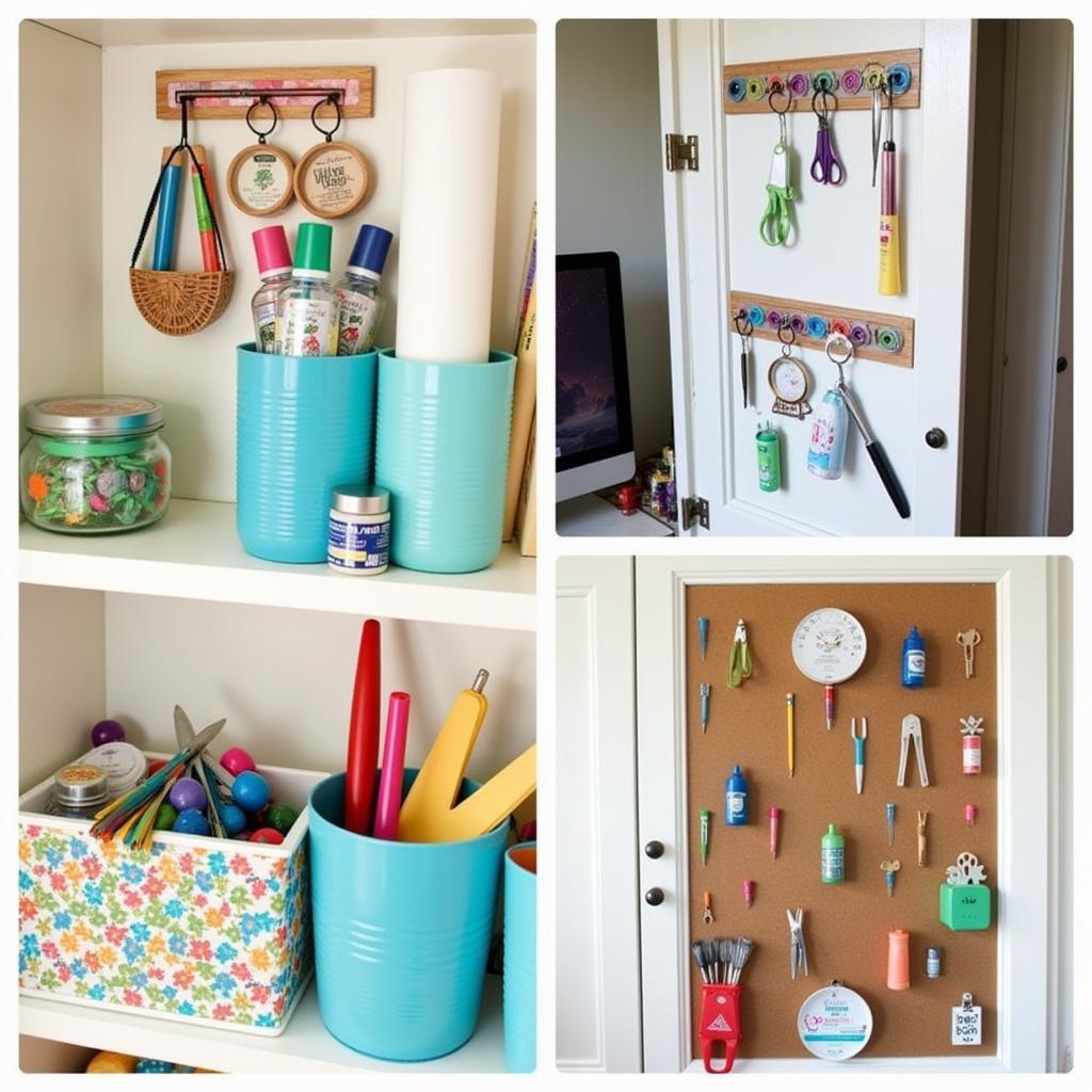 DIY art supply cabinet organization hacks featuring repurposed containers, magnetic strips, and pegboards to maximize storage and accessibility.