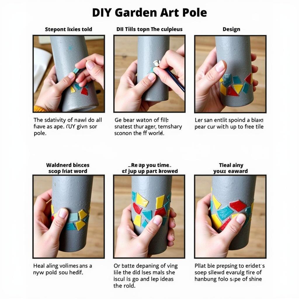 DIY Garden Art Pole with Mosaic Tiles