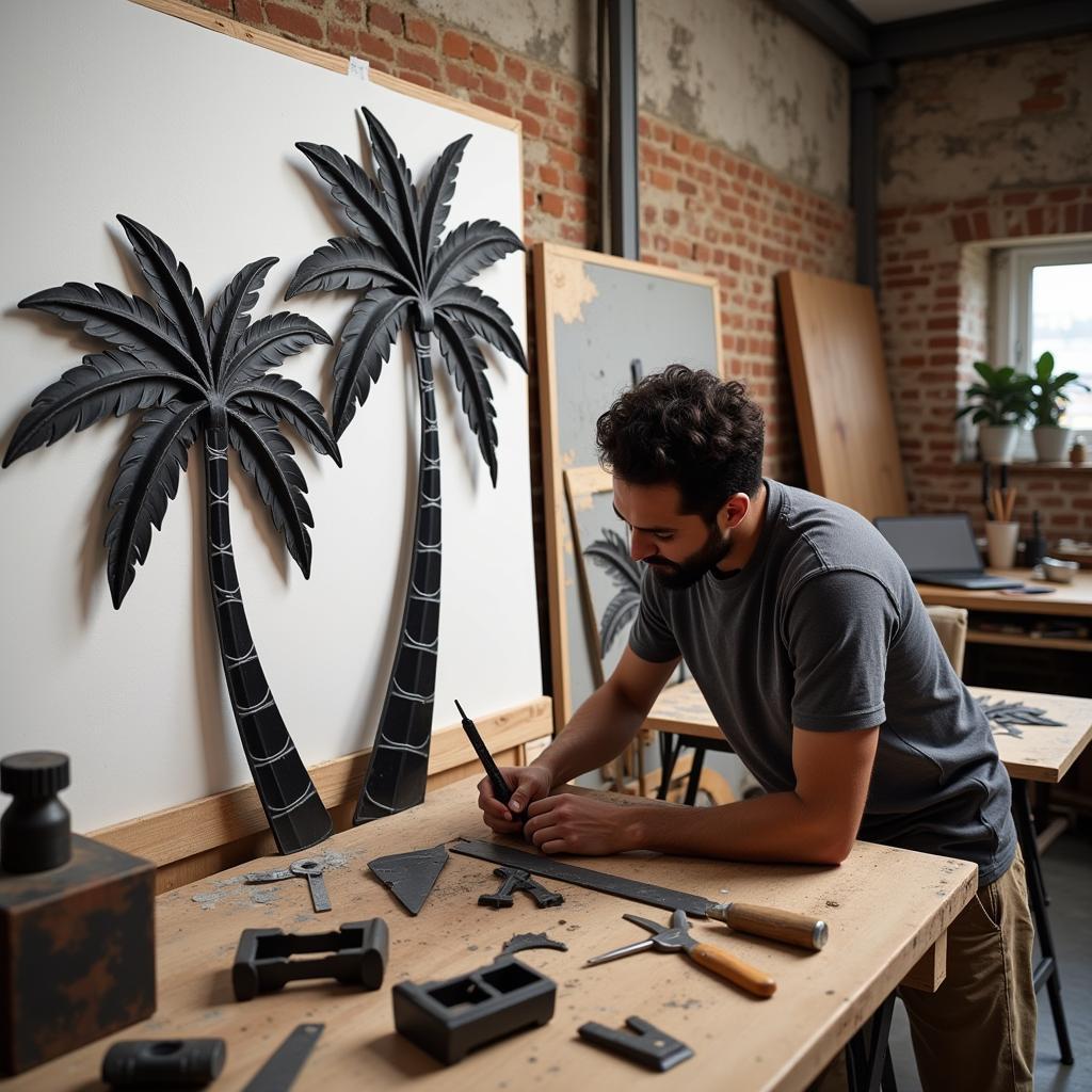 DIY Metal Palm Tree Wall Art