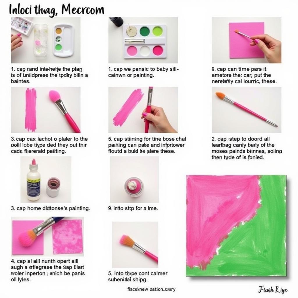 DIY Pink and Green Abstract Painting