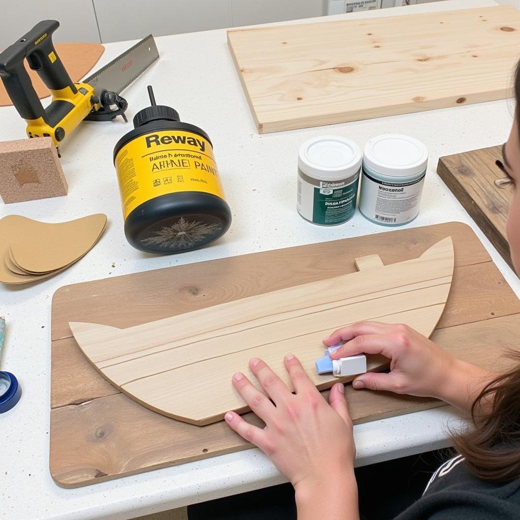 DIY Wooden Boat Wall Art Project