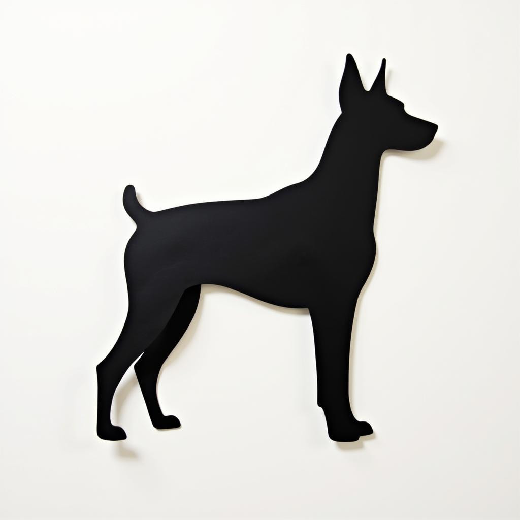 Minimalist Doberman Silhouette Metal Wall Art