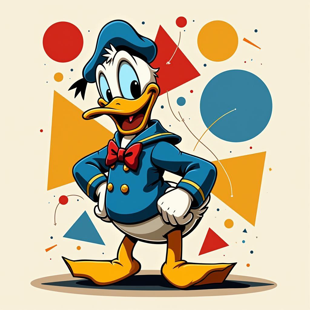 Donald Duck Abstract Art using Geometric Shapes