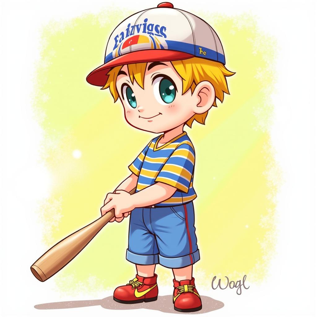 Ness Official Art from Earthbound