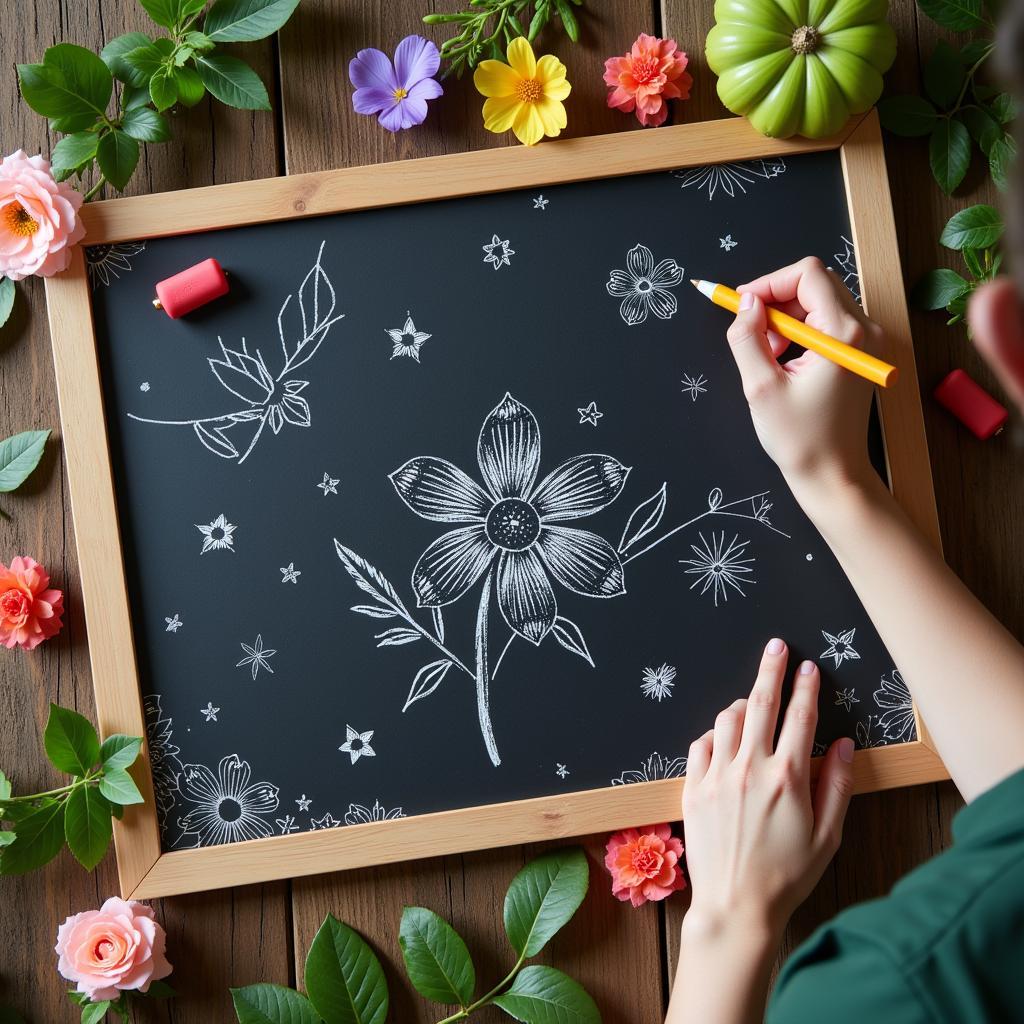 Eco-Friendly Chalkboard Art for Summer